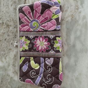 Vera Bradley Purple Punch Double Kiss Lock Wallet